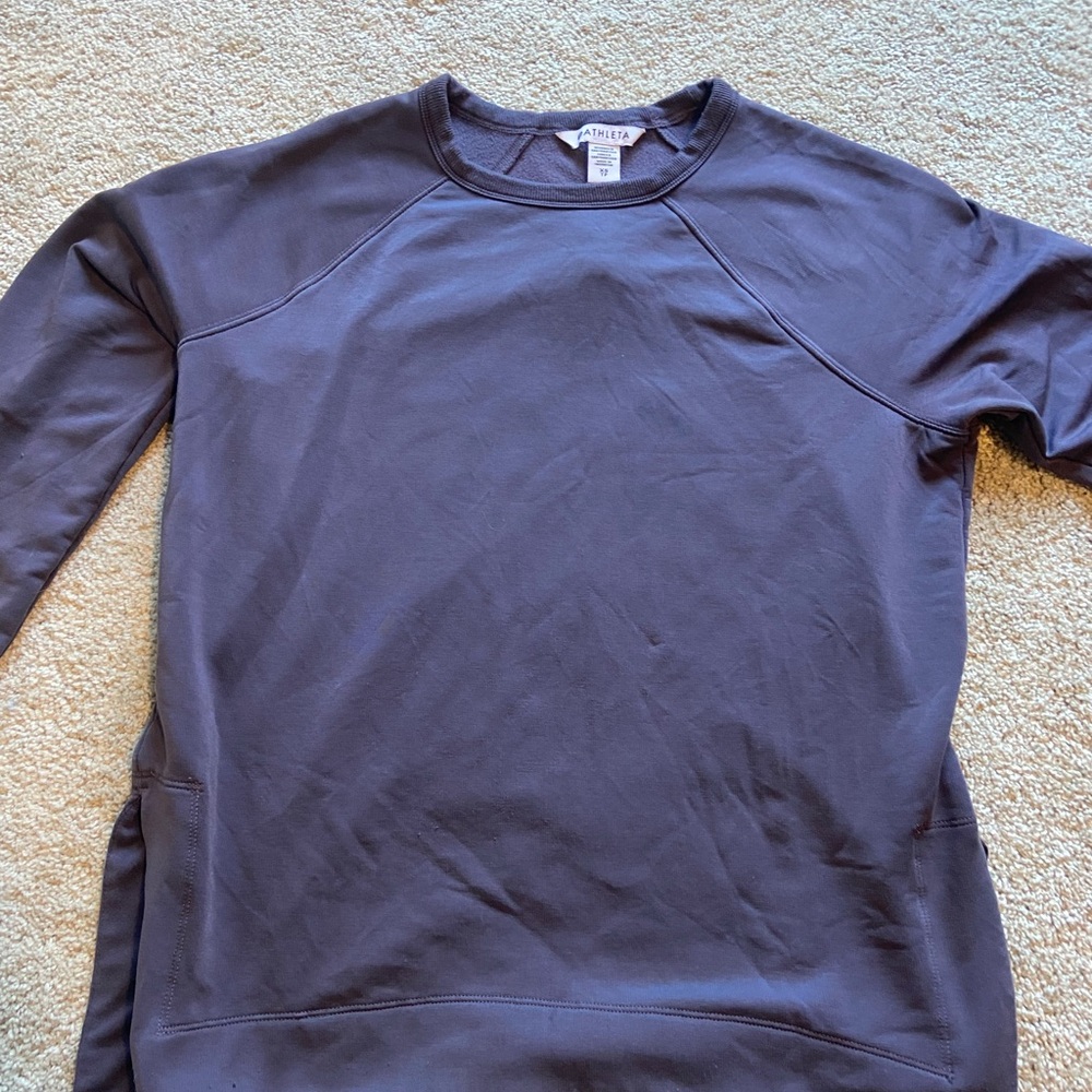 Athleta Deep Purple-Gray Crewneck